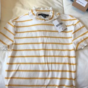 High neck striped top